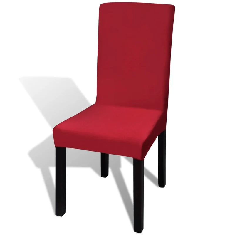 6 housses de chaise dos droit extensibles bordeaux DEC022289