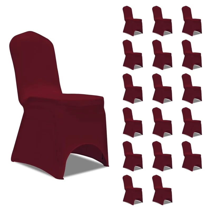 Housses élastiques de chaise Bordeaux 18 pièces DEC022539