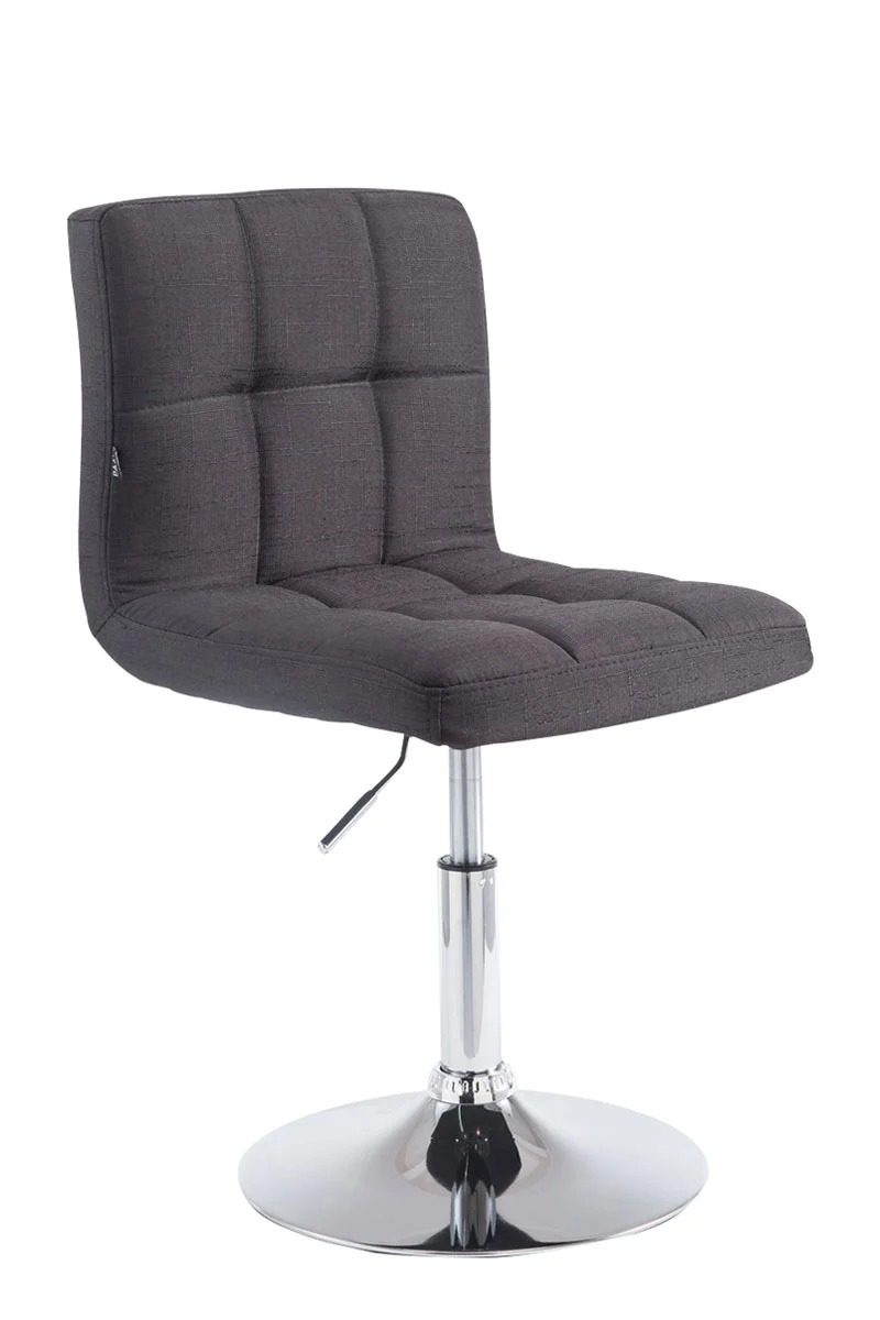 Chaise de salle à manger x1 hauteur réglable design moderne couture décorative en tissu noir piètement en métal 10_0000567