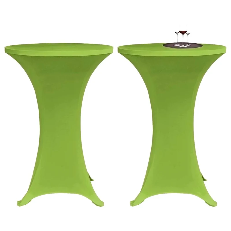 Housse de table extensible 2 pcs Ø70 cm Verte DEC022381