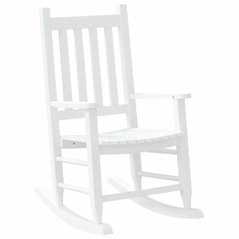 Chaise à bascule pour enfants 6-12 ans en bois de peuplier blanc DEC028928