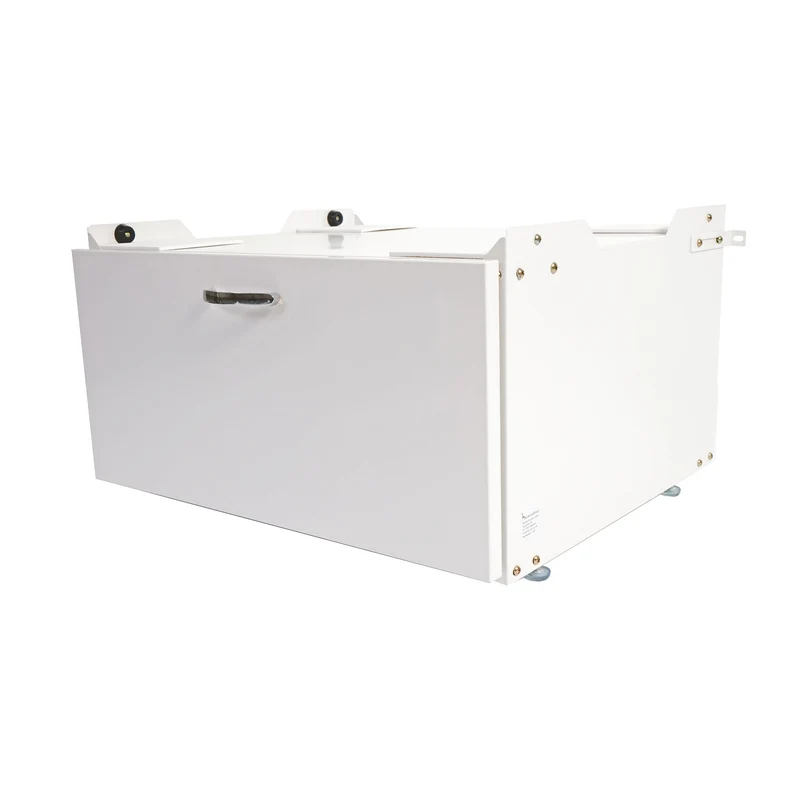 Meuble bas pour machine à laver avec tiroir avec tiroir 33 x 61 x 52 cm MDF et acier blanc 04_0007833