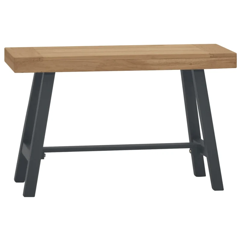Banc support plantes assise design industriel 80 x 30 x 50 cm bois massif de teck brun DEC025001