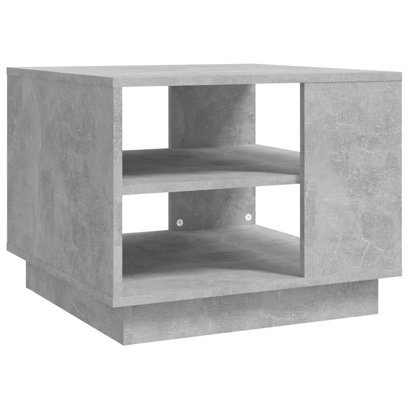 Table basse avec étagères design intemporel 55 x 55 x 43 cm bois d'ingénierie gris DEC039311