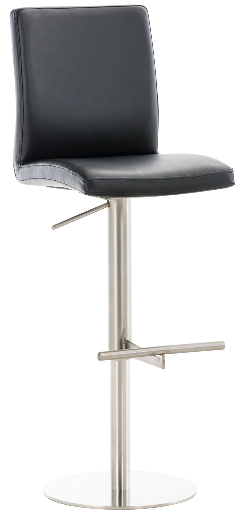 Tabouret de bar x1 réglable en hauteur et pivotant à 360° plateforme ronde en métal assise en PVC noir 10_0004561