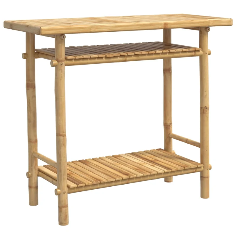 Table console avec espace de rangement 90 x 37 x 75 cm bambou DEC031331