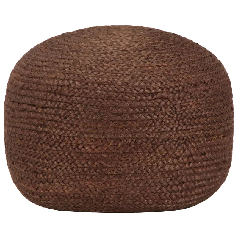 Pouf tabouret repose-pied fait à la main marron 40 x 45 cm jute brun DEC030001
