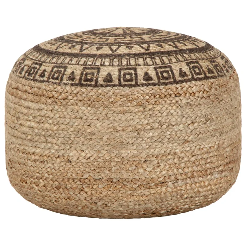 Pouf tabouret repose-pied fait à la main 45 x 30 cm en jute marron DEC030005