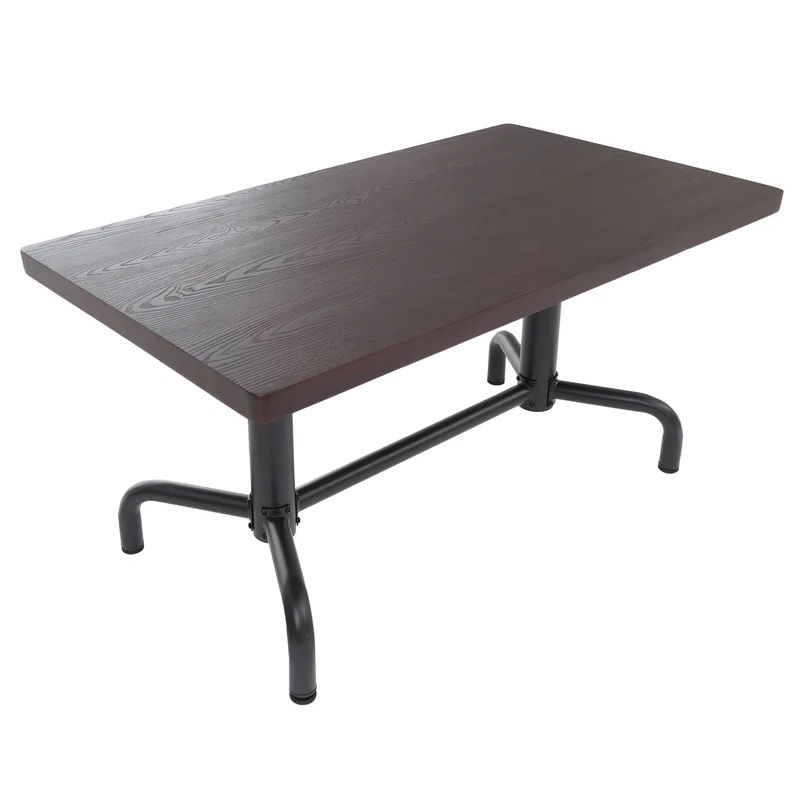 Table à manger de salle à manger style industriel 140 x 80 cm bois finition foncée avec structure noire 04_0008987