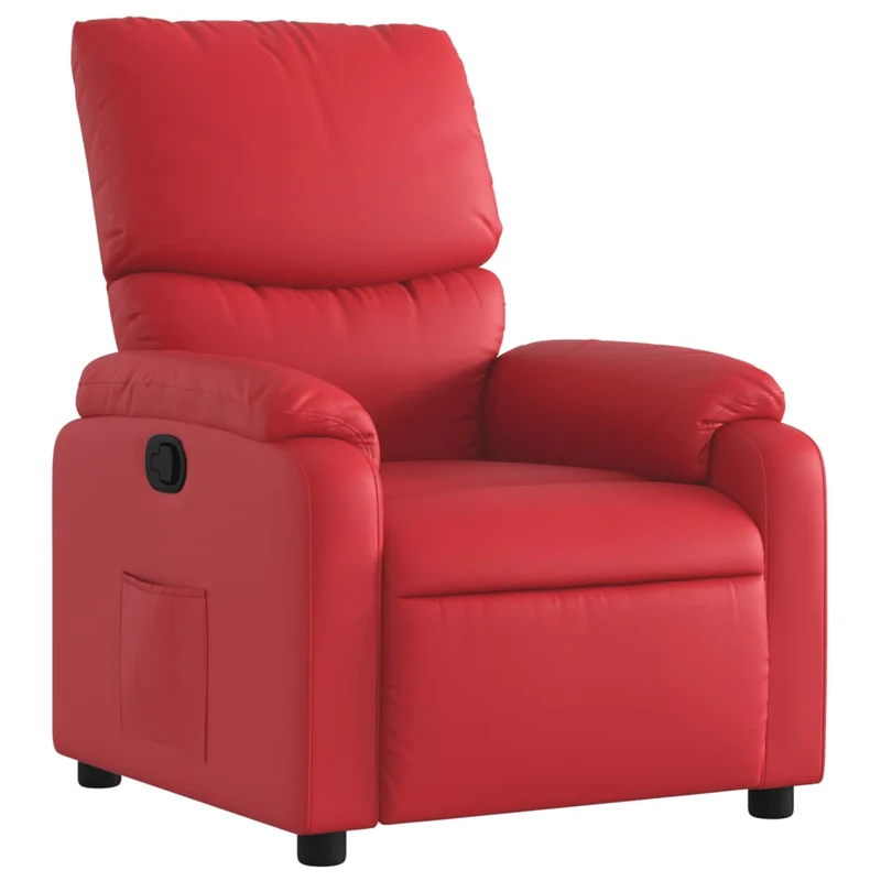Fauteuil relax TV rembourrage confortable fonction d'inclinaison manuelle en PVC rouge DEC028166