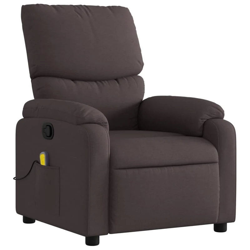Fauteuil de relaxation TV fonction d'inclinaison manuelle en tissu marron foncé DEC026988