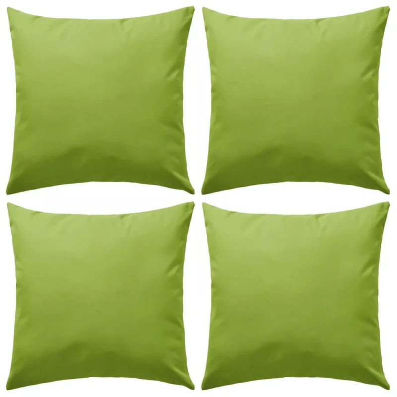 Lot de 4 coussins oreiller pour extérieur décoration jardin 45 x 45 cm vert pomme DEC020091