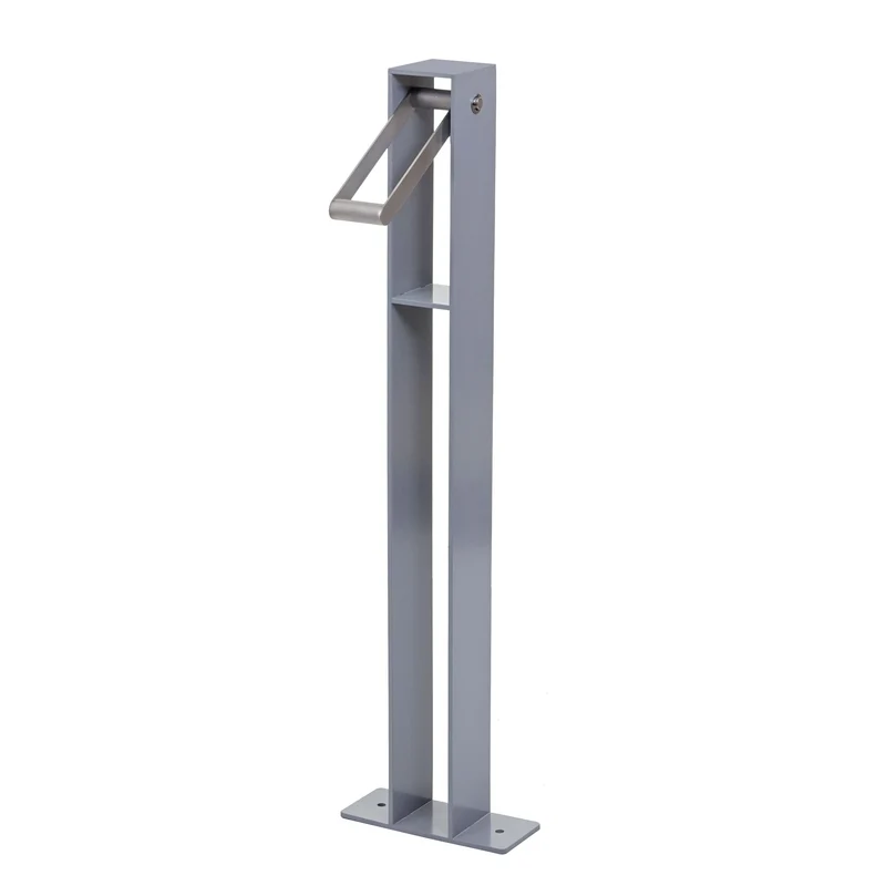 Support vélo arceau de stationnement pour vélo acier galvanisé thermolaqué extérieur 96x24x10 cm gris 04_0010445