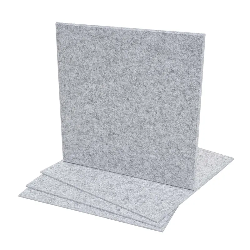 Lot de 4 panneaux acoustiques muraux panneaux insonorisants 1 m² 50 x 50 cm gris clair 04_0010307