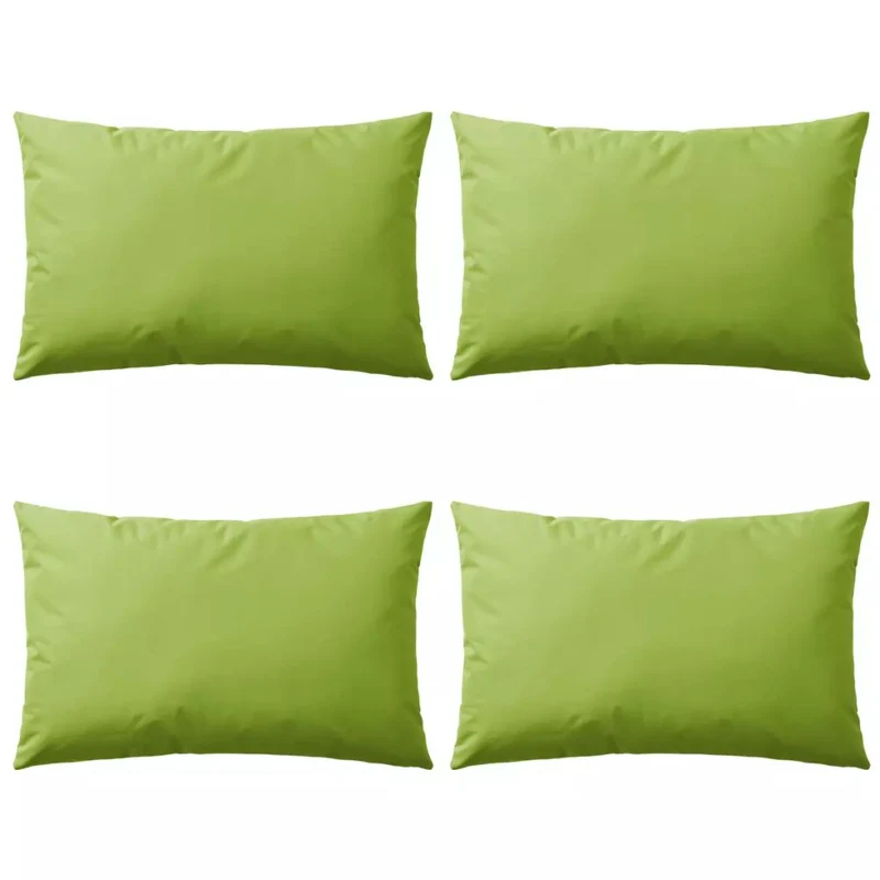 Lot de 4 coussins oreiller pour extérieur décoration jardin 60 x 40 cm vert pomme DEC020093