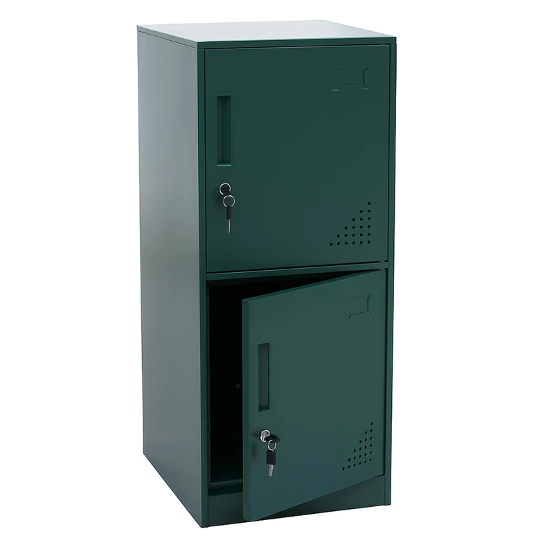 Armoire vestiaire métallique casier de rangement 2 portes 90x38x45 cm vert 04_0008948