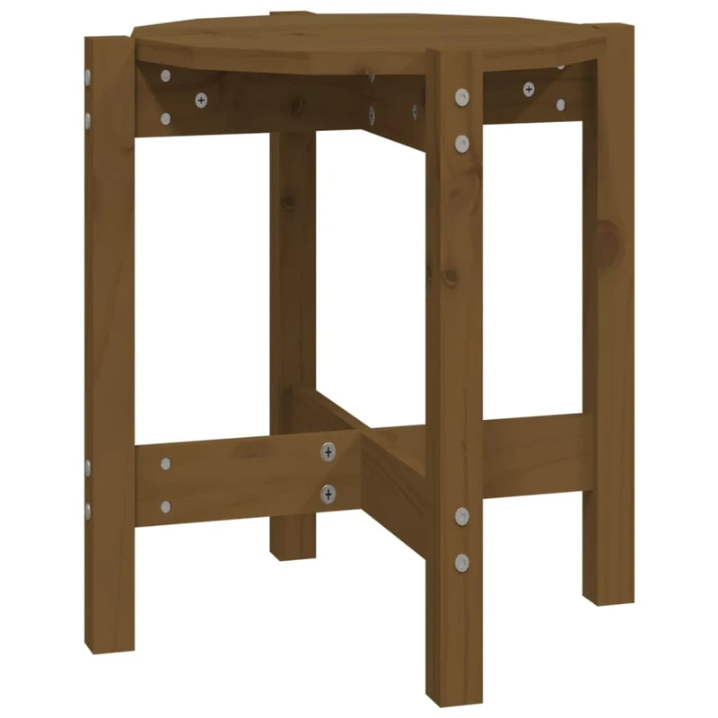 Table d'appoint style simple Ø 42,5 x 45 cm bois massif de pin couleur marron miel DEC039508