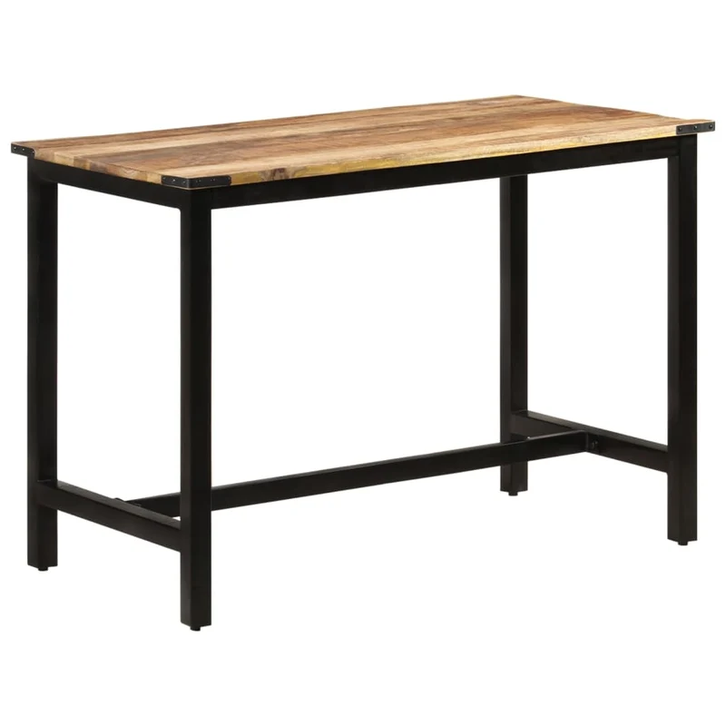 Table de salle à manger design industriel 110 x 60 x 76 cm bois de manguier et fer DEC036650