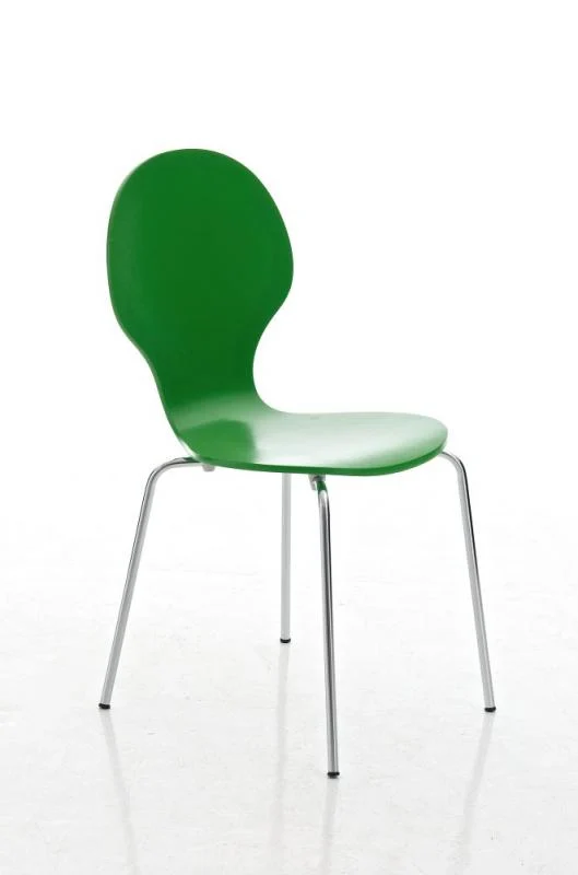 Chaise de salle à manger cuisine empilable design moderne bois vert 10_0000016