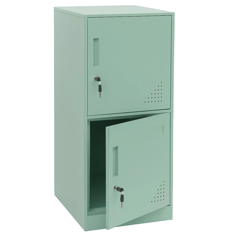 Armoire vestiaire métallique casier de rangement 2 portes 90x38x45 cm vert menthe 04_0008947
