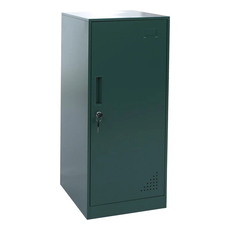 Armoire vestiaire métallique avec tringle et étagère amovible 90x38x45 cm acier vert 04_0008961