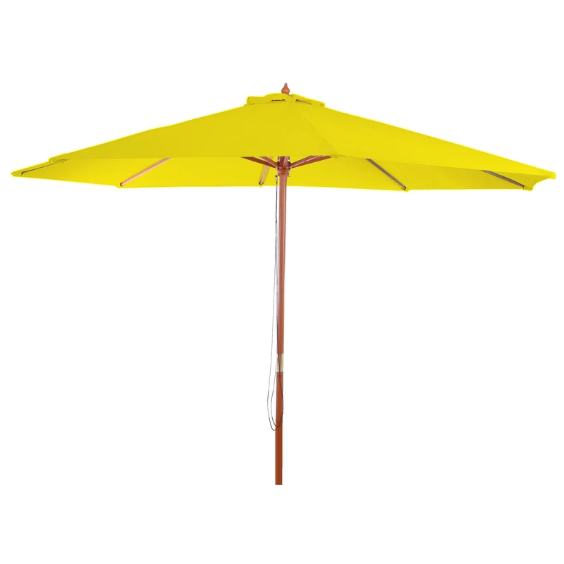 Parasol de jardin diamètre 3,5m polyester jaune et bois 7kg sans pied 04_0008009