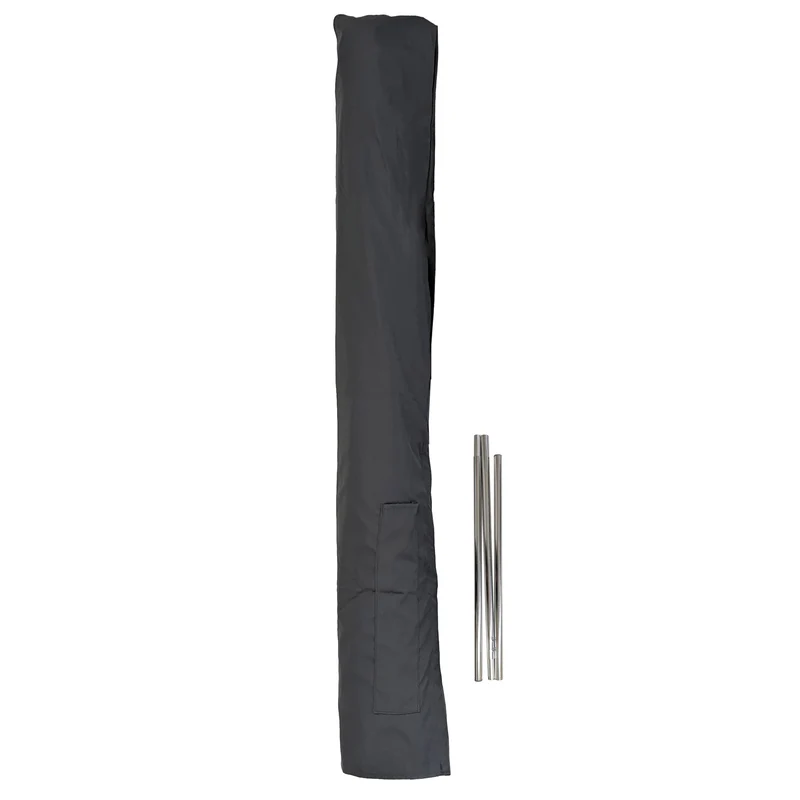 Housse de protection pour parasols jusqu'à 3 m avec rangement pratique finition étanche 160 x 28 cm en polyester gris 04_0010140