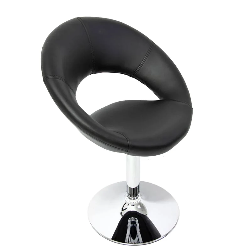 Chaise de salle à manger design moderne pivotante 360° similicuir noir pied chromé 04_0011537