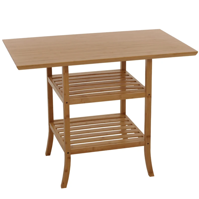 Table polyvalente moderne avec rangement salon 100 x 60 cm stable design en bambou naturel 04_0009776