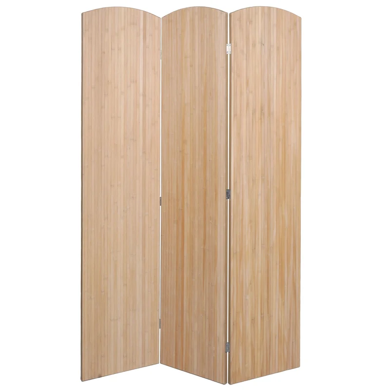 Paravent en bambou séparateur de pièce pliable 3 panneaux 170 x 120 cm design naturel 04_0009268