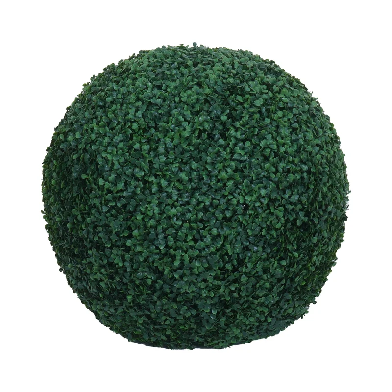 Boule de buis artificielle Ø 53 cm plante décorative intérieur extérieur polyéthylène résistante UV et intempéries 04_0009193