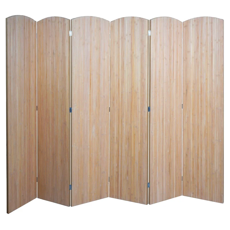 Paravent en bambou séparateur de pièce pliable 6 panneaux 170 x 245 cm brise-vue intérieur 04_0009266