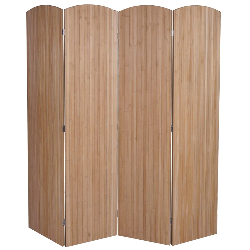 Paravent en bambou séparateur de pièce pliable 4 panneaux 170 x 162 cm brise-vue intérieur 04_0009271