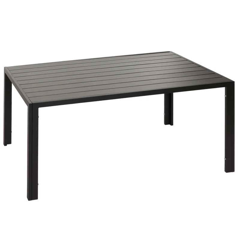 Table de jardin rectangulaire moderne extérieure 72 x 140 x 80 cm design élégant en aluminium anthracite 04_0010090