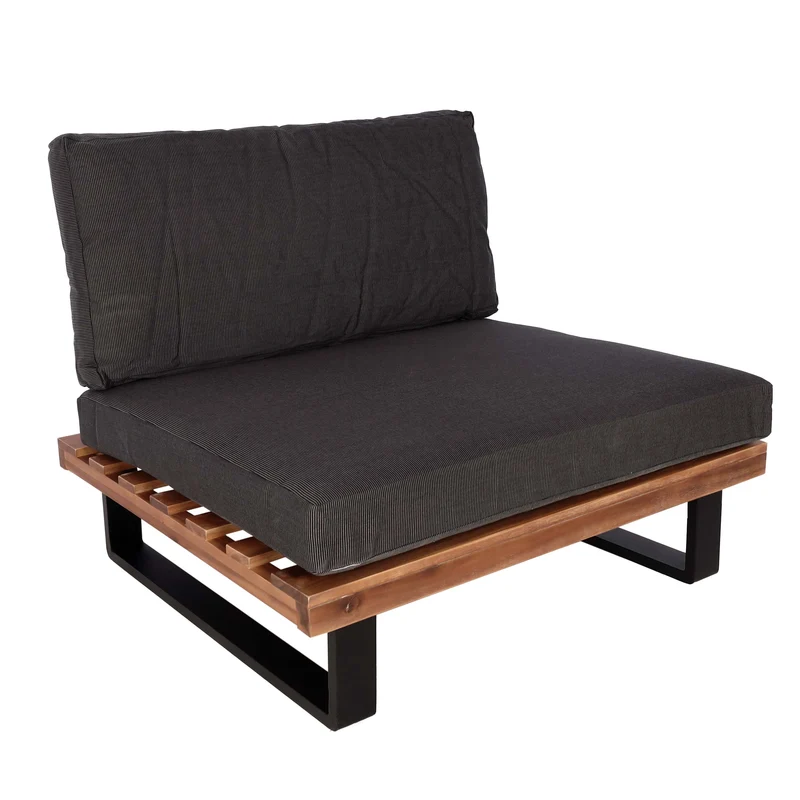 Fauteuil lounge extérieur avec coussins épais gris foncé aluminium et métal 75 x 82 x 82 cm 04_0010295