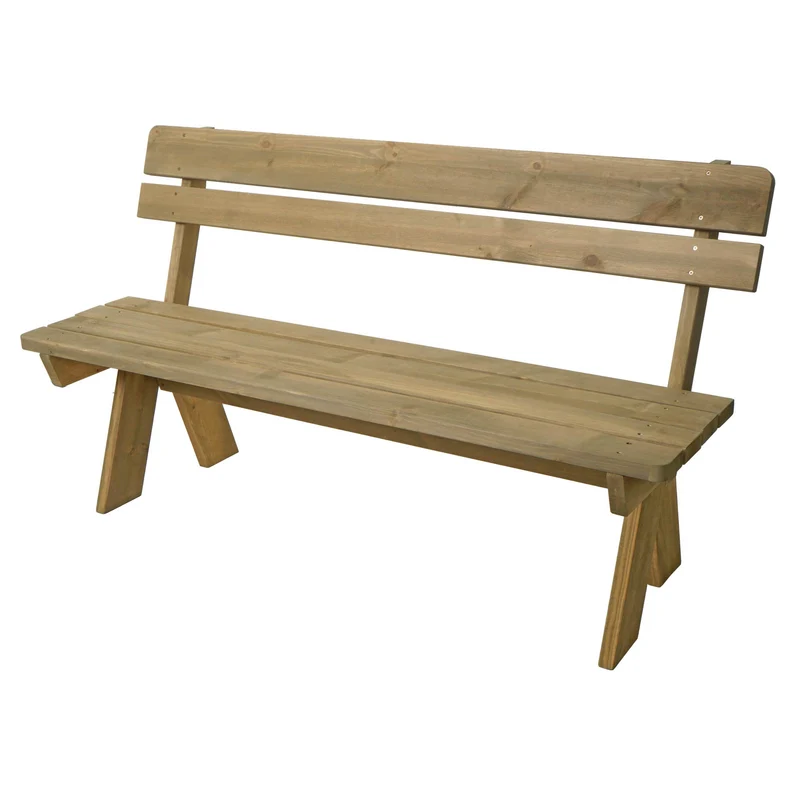 Banc de jardin avec dossier en bois massif 3 places 148 cm finition naturelle 04_0010262
