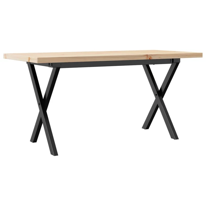 Table basse rectangulaire style industriel cadre en x 100 x 50 x 45,5 cm bois de pin et acier DEC036256