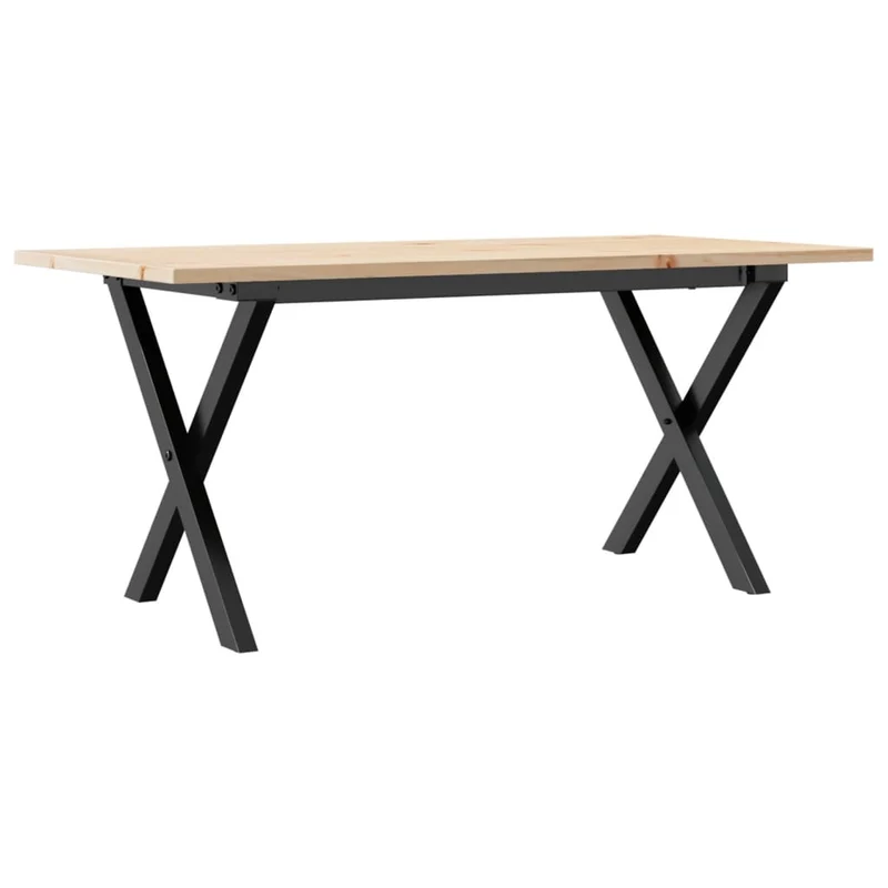 Table basse rectangulaire style industriel cadre en x 100 x 50 x 45 cm bois de pin et acier DEC036255