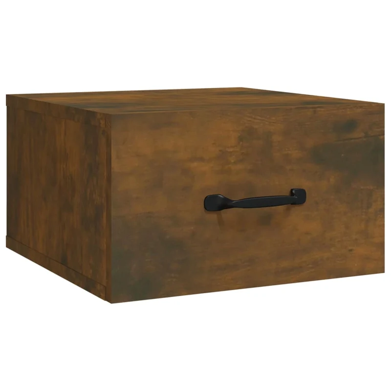 Table de chevet murale avec tiroir 35 x 35 x 20 cm bois d'ingénierie couleur marron DEC034255