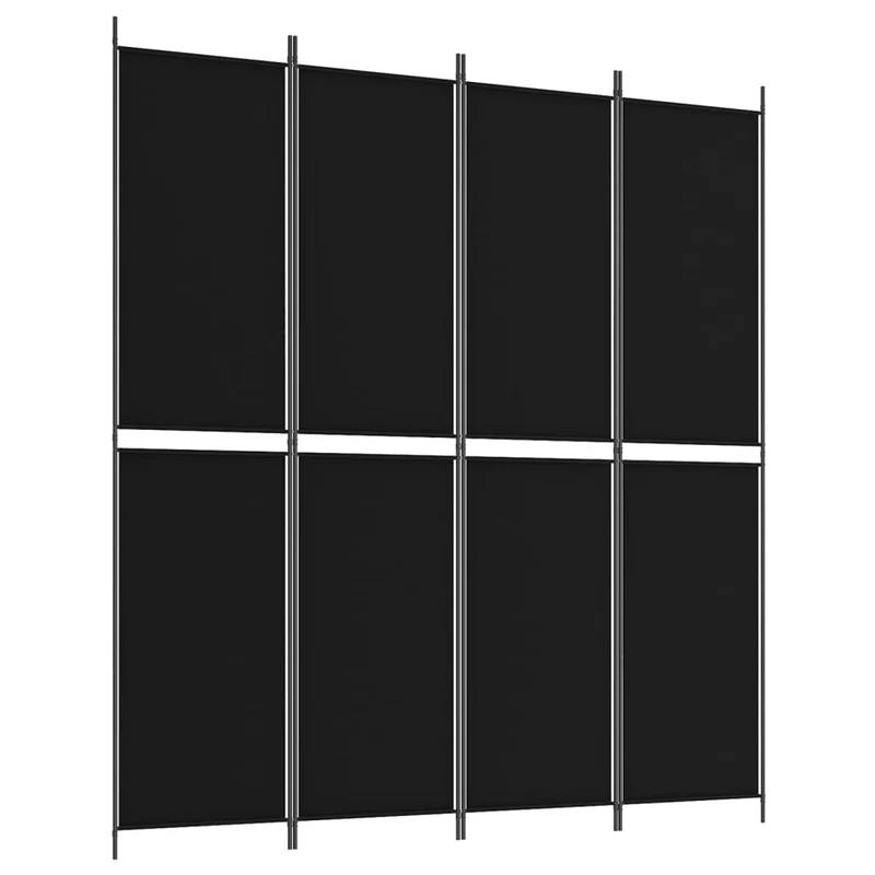 Cloison de séparation paravent pliable en tissu noir pare-vue intérieur 200 x 220 cm DEC030908
