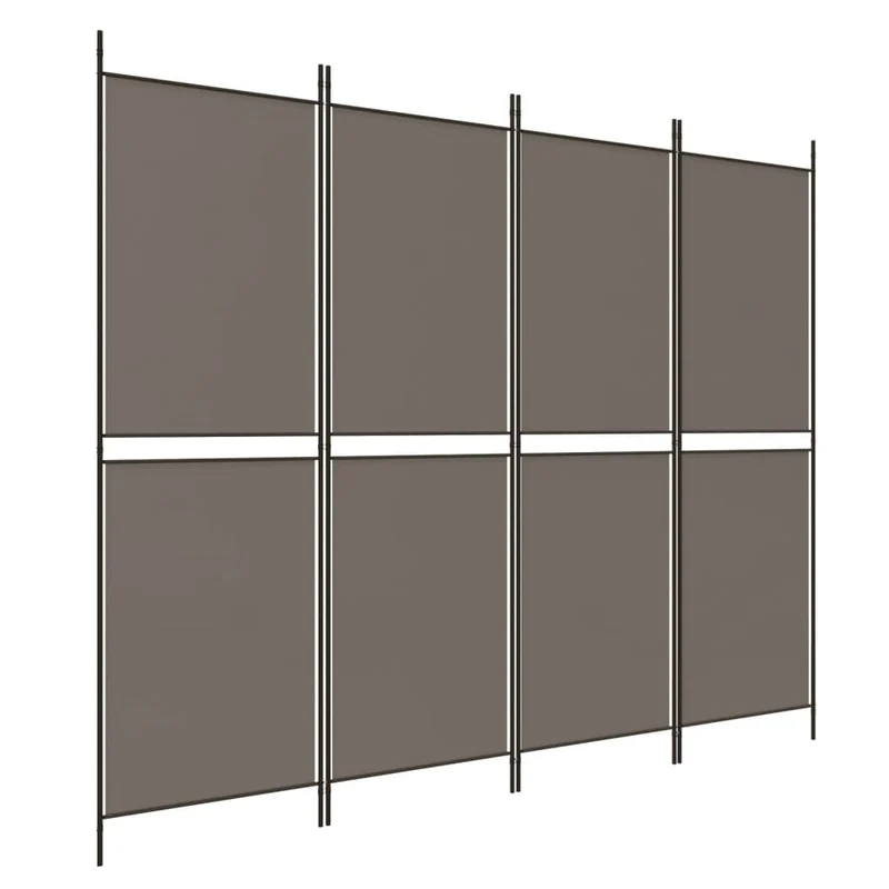 Cloison de séparation paravent pliable en tissu anthracite pare-vue intérieur 200 x 200 cm DEC030824