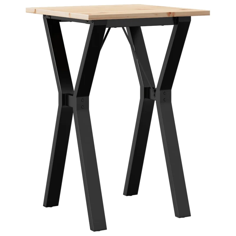 Table de cuisine compacte style industriel – bois de pin massif et métal noir – 50 × 50 x 75 cm DEC036832