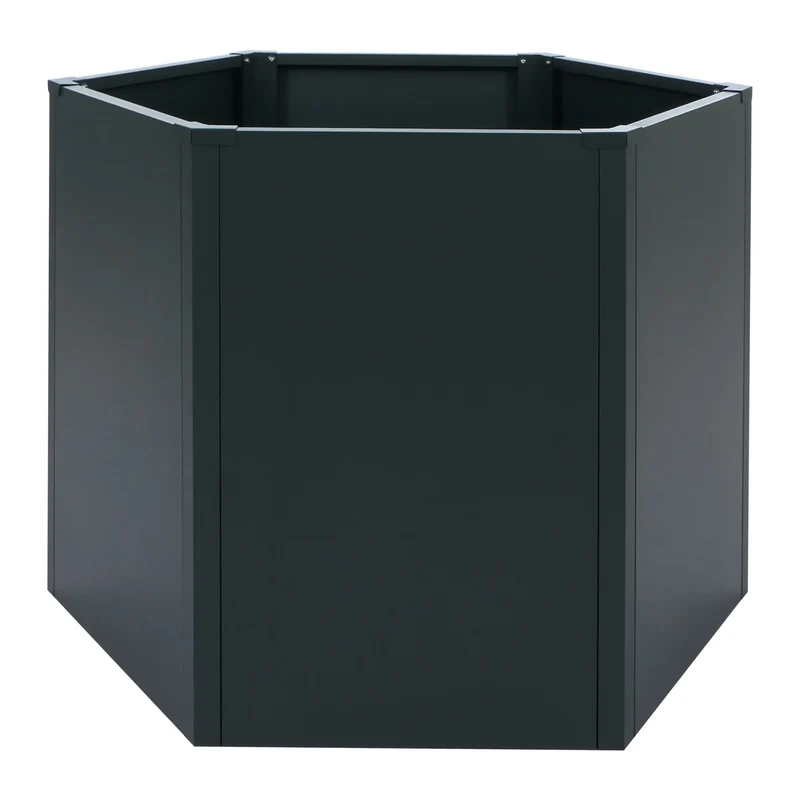 Carré potager surélevé jardinière 460 L design moderne 100 x 88 x 77 cm en acier galvanisé vert 04_0008902
