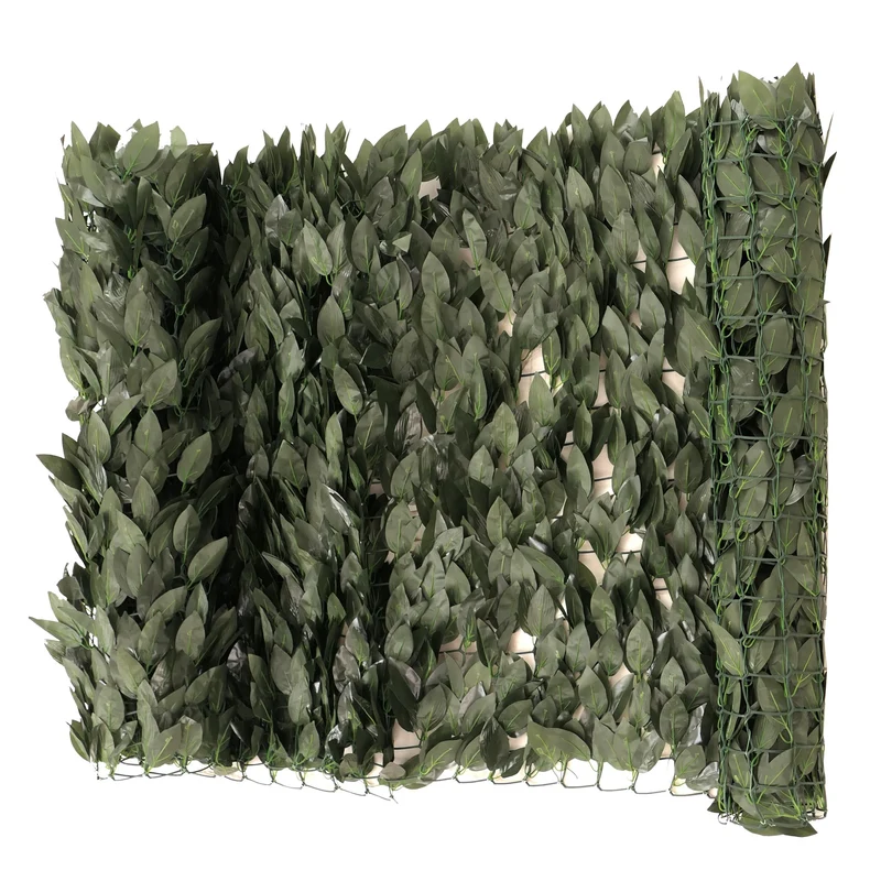 Brise-vue clôture haie artificielle pour balcon terrasse 100 x 300 cm en polyester vert 04_0009119