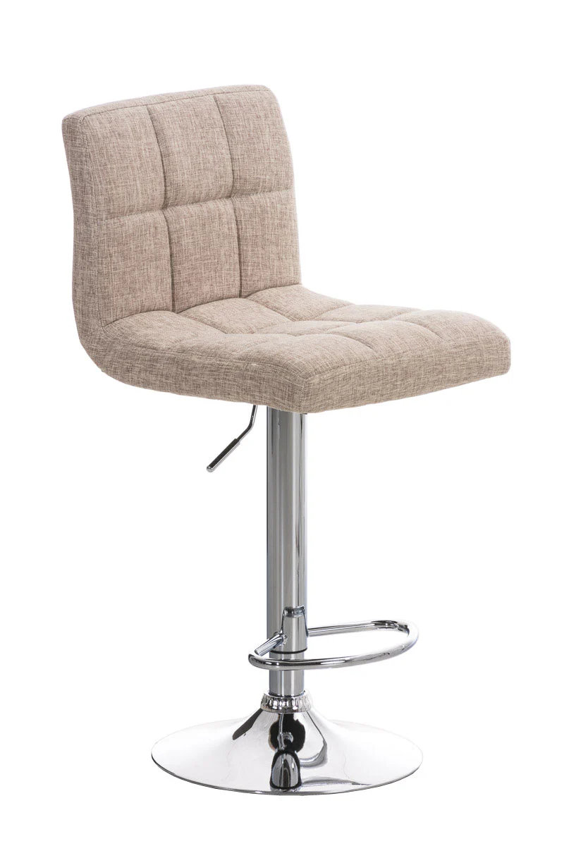 Tabouret de bar x1 avec repose-pieds hauteur réglable design moderne en tissu crème 10_0000051