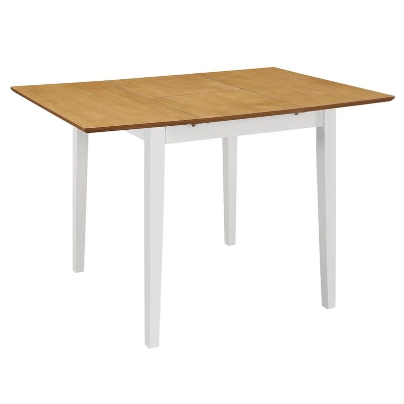 Table de salle à manger design moderne extensible (80-120) x 80 x 74 cm MDF blanc et marron DEC036862