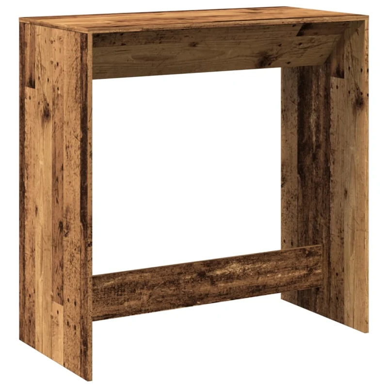 Table de bar rectangulaire style industriel – finition bois vieilli – 102 × 50 × 103,5 cm DEC036504