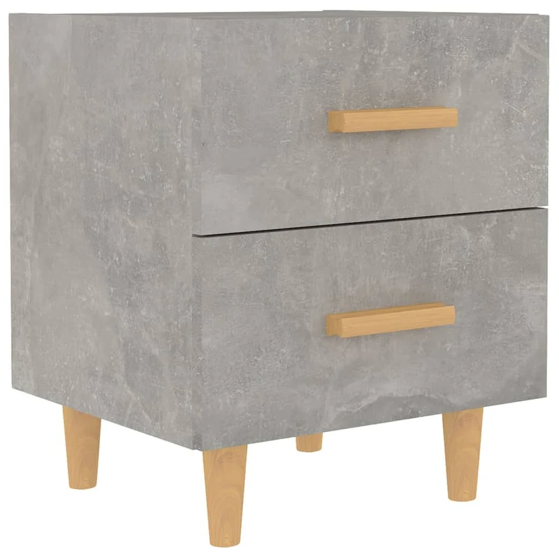 Table de chevet avec deux tiroirs 40 x 35 x 47,5 cm bois d'ingénierie gris DEC033983