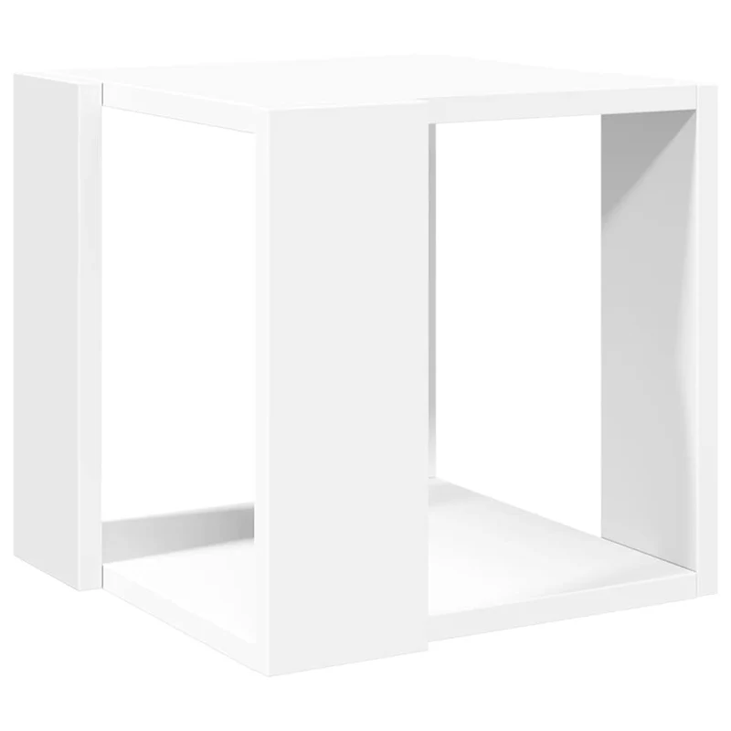 Table basse de salon table d'appoint bout de canapé 32 x 32 x 30 cm bois d'ingénierie blanc DEC037858