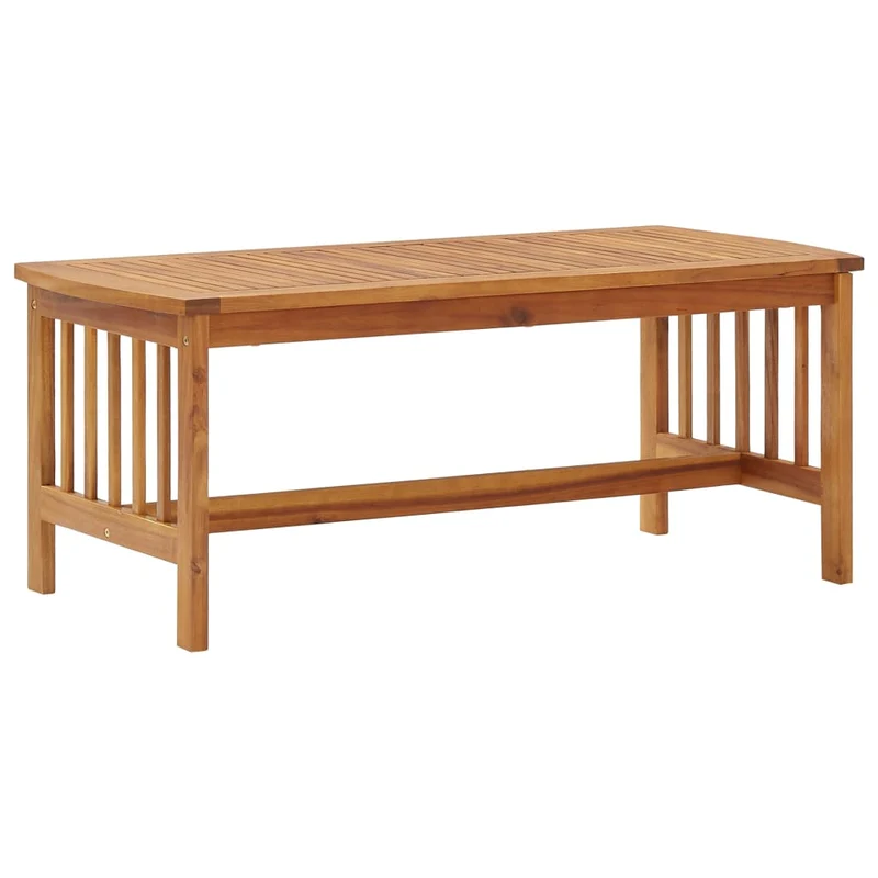 Table basse en bois d’acacia massif huilé – Plateau à lattes – 102 x 50 x 43 cm DEC036970
